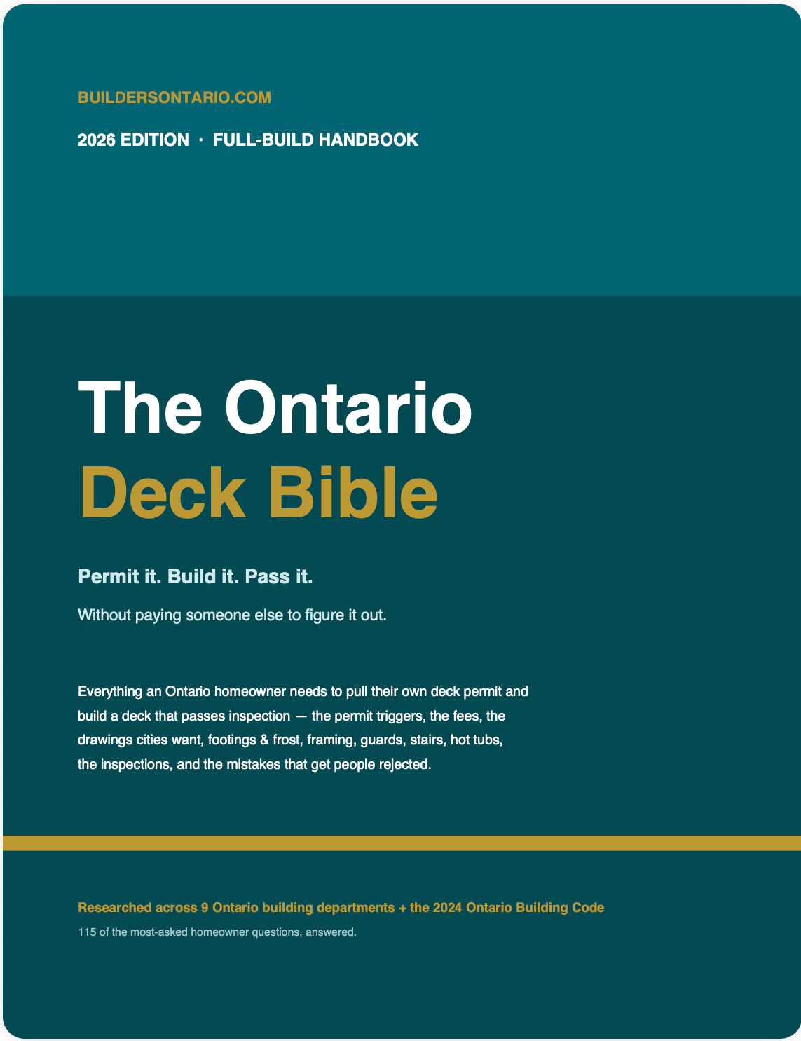 The Ontario Deck Bible 2026 cover