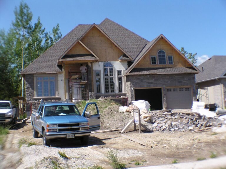 Stone Stucco House Under Construction - Ontario house by the builder